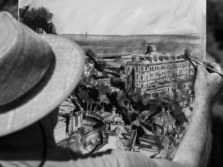 2015 06 10 Gerard Byrne Plein Air Painting Sorrento Terrace Dalkey Ireland Photo Credit Colm Murphy 2 1