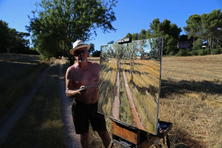 2015 07 28 Gerard Byrne Plein Air Painting Valcros Wheat Fields Aix En Provence France Photo Credit Agata Byrne 2