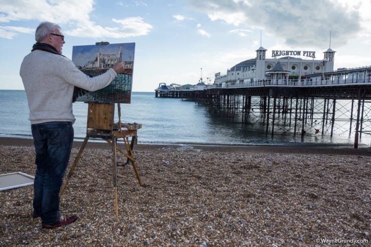 2016 02 18 Gerard Byrne Plein Air Painting The Palace Pier Brighton Photo Credit Wayne Grundy 2
