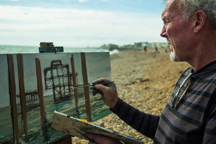 2016 09 Gerard Byrne Plein Air Painting West Pier Brighton Uk Photo Credit Albert Bowling 2