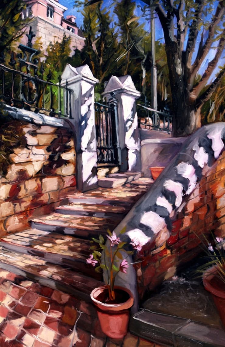 'Strawberry Hill Steps' oil on canvas by Gerard Byrne, 2004