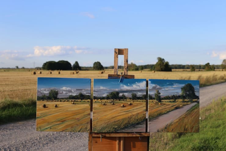 Gerard Byrne painting plein air Polish Provence, August 2016