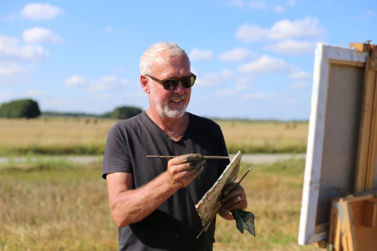 Gerard Byrne painting plein air Polish Provence, August 2016