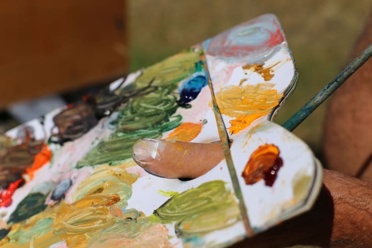 Gerard Byrne painting plein air Polish Provence, August 2016