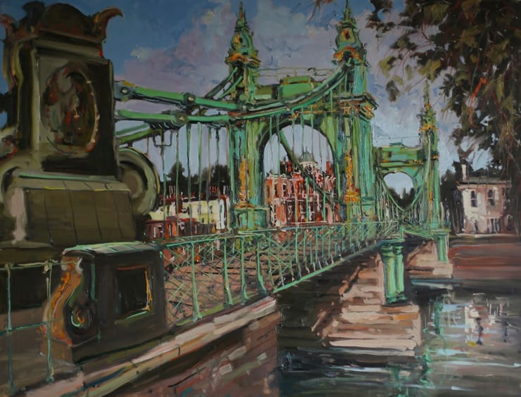 'Hammersmith Bridge' plein air painting by Gerard Byrne