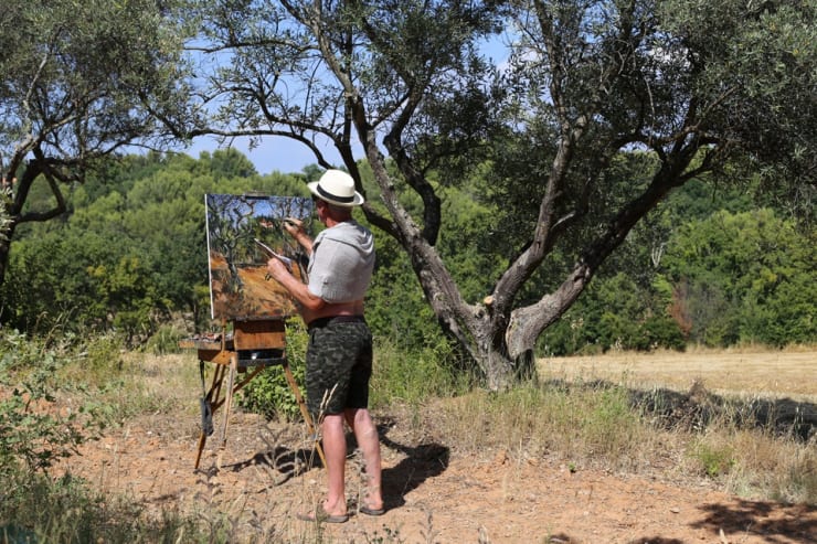 Gerard Byrne painting plein air 'Provence On My Mind'