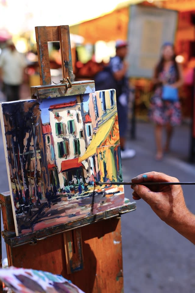 Gerard Byrne painting plein air 'Sunny Afternoon in Arles'