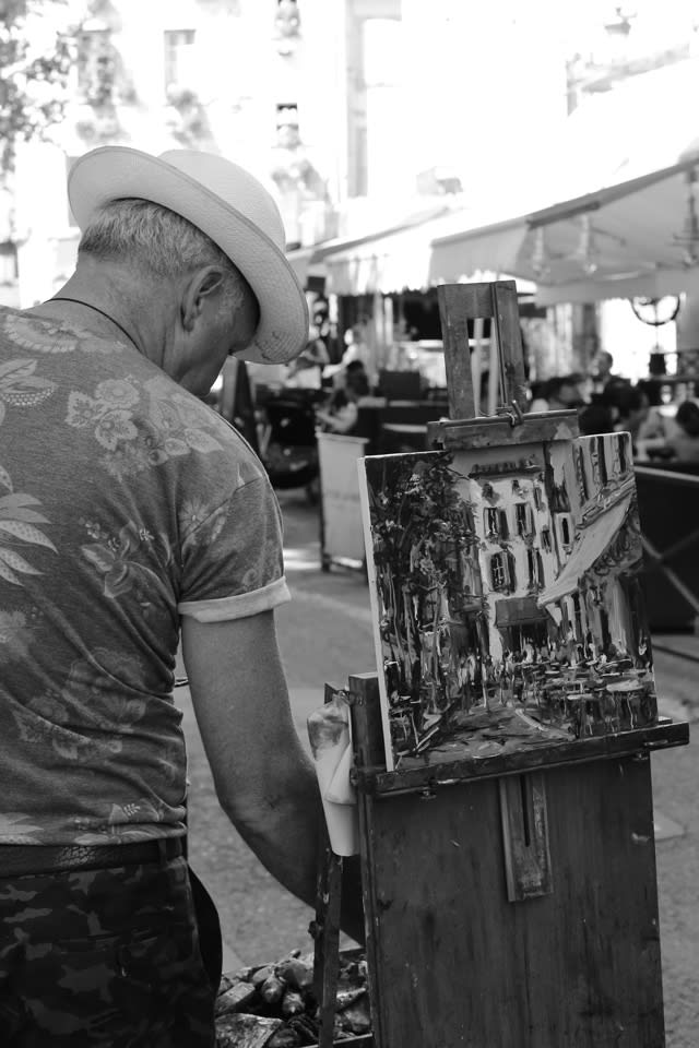 Gerard Byrne painting plein air 'Sunny Afternoon in Arles'