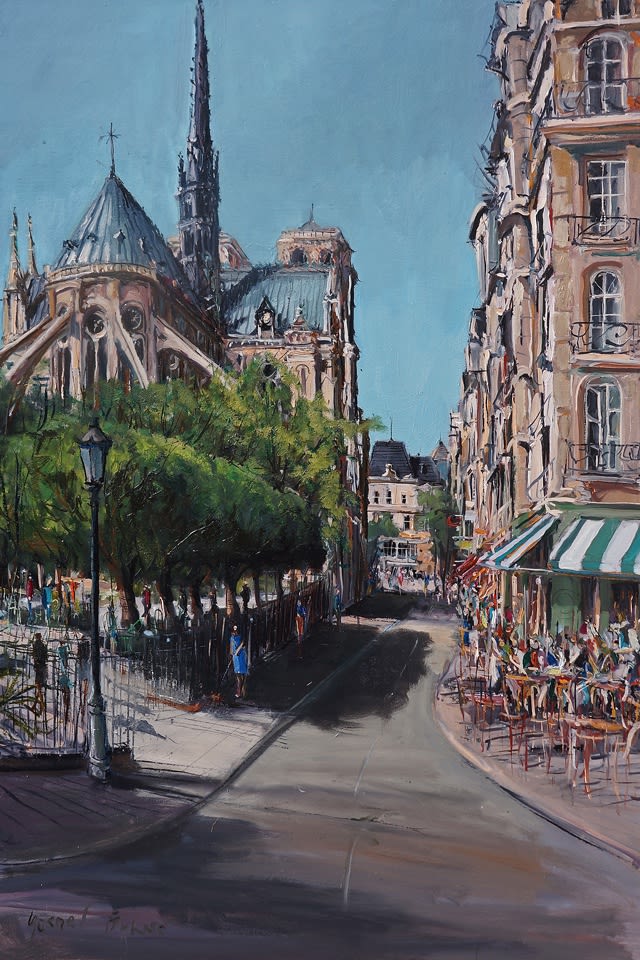 'Parisian Life' plein air painting by Gerard Byrne, Paris