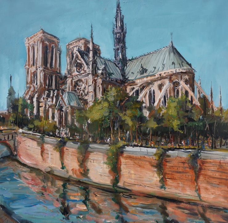 'The Cathedral' plein air painting by Gerard Byrne, Paris