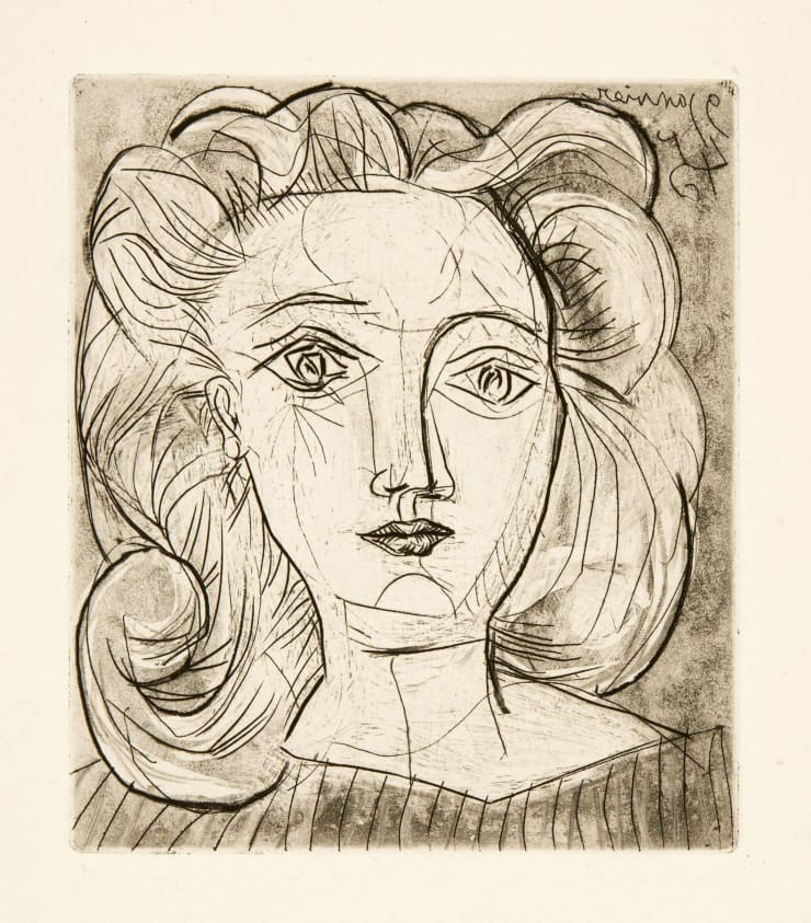 PABLO PICASSO, Tête de femme. Françoise (Bloch 370), 1947