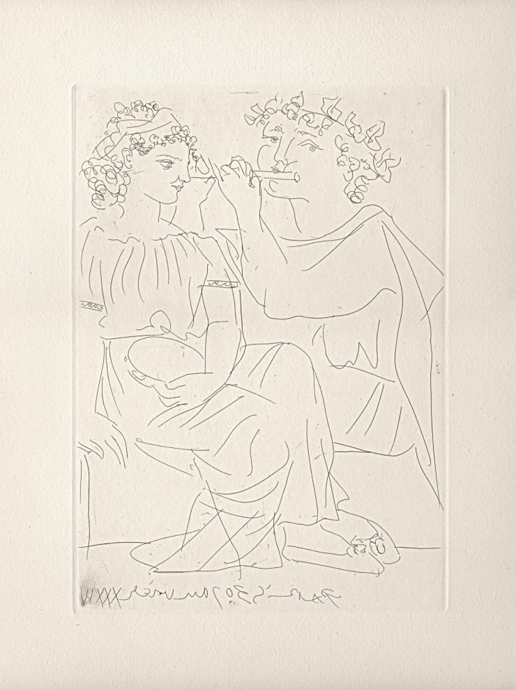 A woman and a flutist