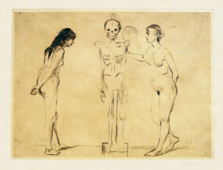Kvinnene ved skjelettet (The Women and the Skeleton) (Woll 51) by Edvard Munch