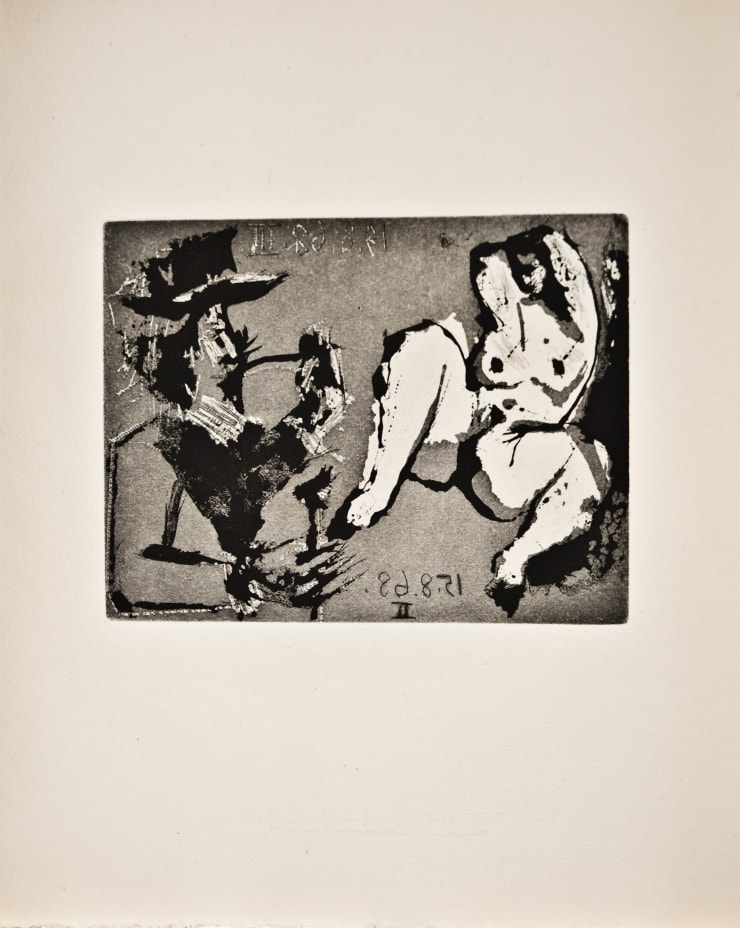 A nude woman with a man