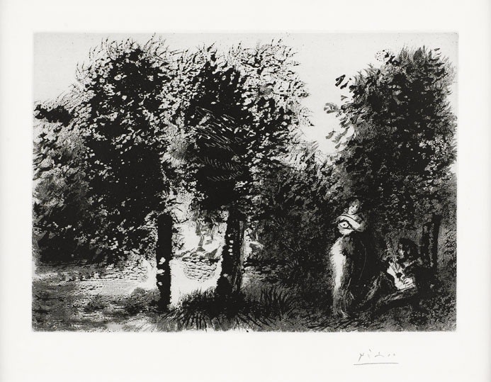 A nude woman in forest