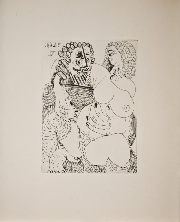 A man holding a nude woman