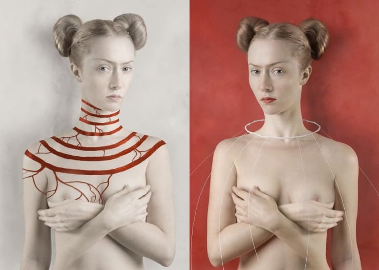 For Kahlo. White / For Kahlo. Red by Katerina Belkina