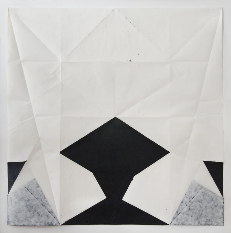 Carla Chaim The Chuck Finn - Step 13, 2014 Oil bar on folded Japanese Kozo Paper 94 x 94 cm