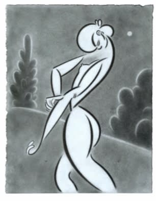 Anna Koak Lucinda, 2018 Graphite, charcoal, chalk and cassein on pale blue rag paper