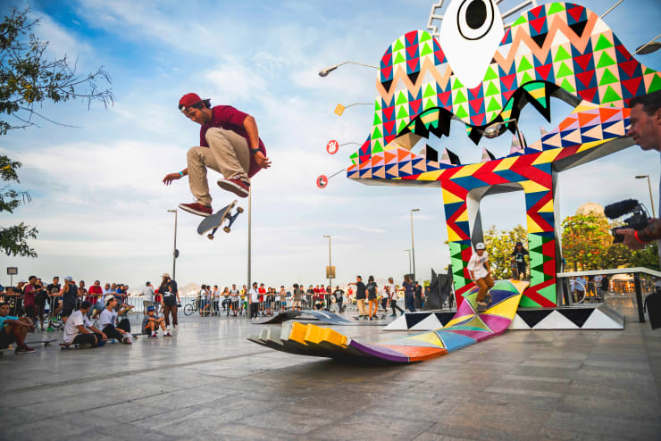assume vivid astro focus, skatepark installation during the Rio Summer Olympics Games, 2016