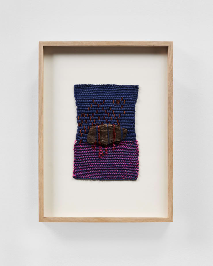 Sheila Hicks Mid nights late Dream, 2022 Synthetic fibers, cotton, linen, shale