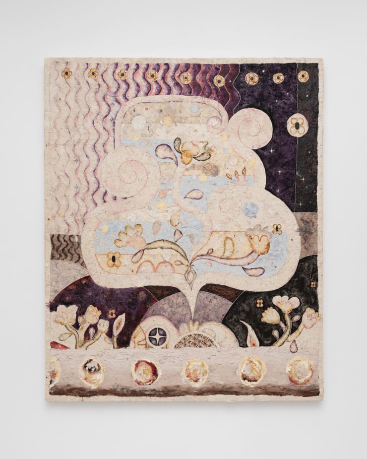 Omar Mendoza Transition Cromática, 2023 Honeysuckle, Brazilwood, jonote, kina, charcoal, logwood, lemon, jagua, St. Benedict's thistle, turmeric, beet, beeswax and cotton on canvas