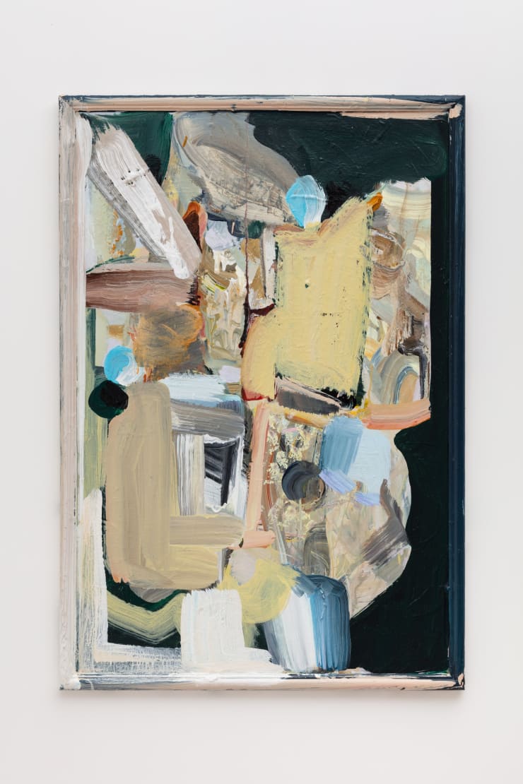 Katy Moran still life with nothing, 2019 Acrylic on board in found frame