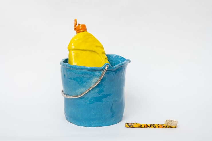 Koos Buster Untitled (bucket, cleaning product, toothbrush), 2021 Glazed ceramic