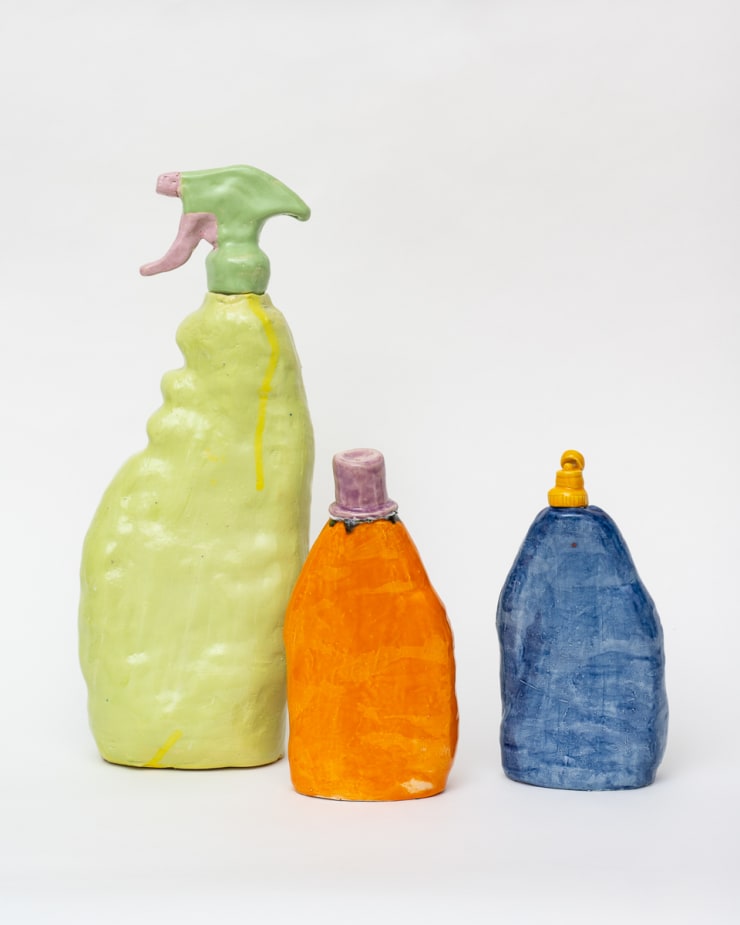 Koos Buster Untitled (green, orange and blue cleaning products), 2021 Glazed ceramic