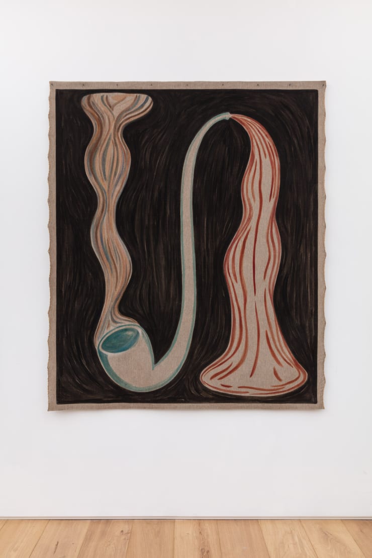 Tiago Mestre Smoking sculpture, 2022 Oil on raw linen