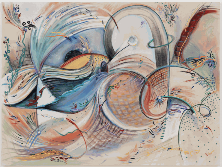 Merve İşeri Doorways, 2023 Oil, pastel and acrylic on raw canvas