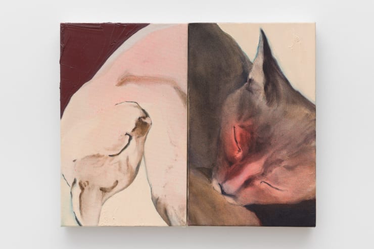 Harriet Gillett Symphony in Blue (I & II), 2024 Oil and spray paint on canvas