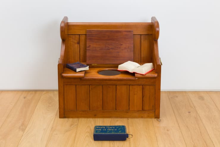Alma Berrow Take a Pew, 2024 Earthenware and wood