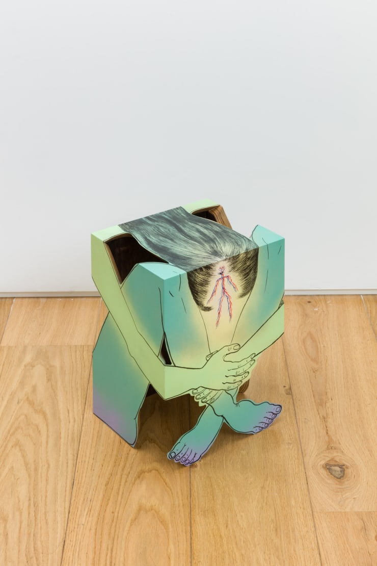 Saelia Aparicio Mire, 2023 Acrylic paint on plywood, Chinese ink, stain dye, Osmo finish