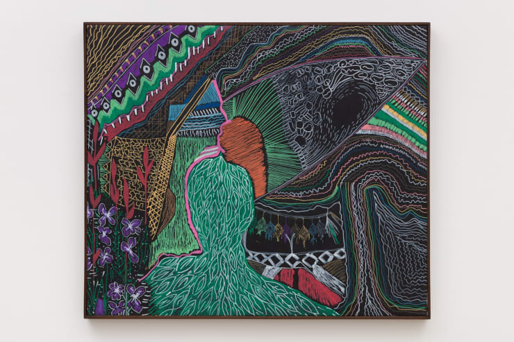 Jaider Esbell Untitled, 2019 Acrylic and permanent marker on canvas