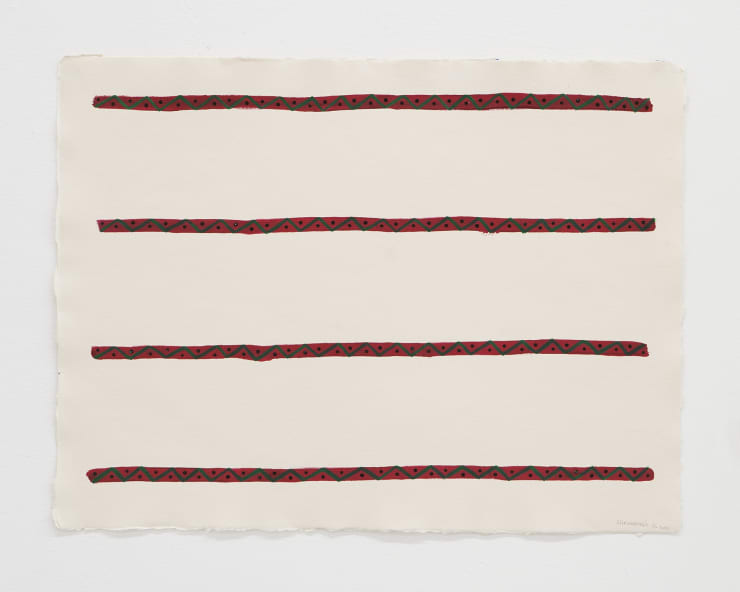Sheroanawe Hakihiiwe Ayõorewe III (Cinturón / belt), 2021 Acrylic on cotton paper