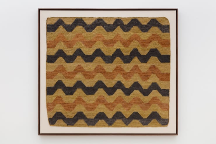 Silät El andar del río, 2023 Hand-spun chaguar fibre, natural dyes from the native forest, woven fabric and antique stitch