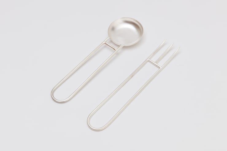 Natalia Criado Artefacto Server, 2024 Brass plated