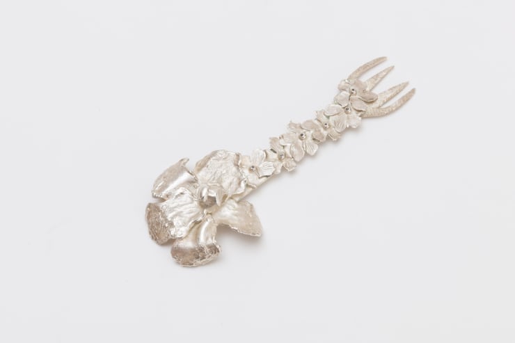 Conie Vallese Jardin Silver Small Olive Fork Cutlery, 2024 Silver