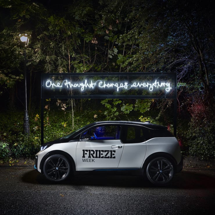 Lauren Baker shows her neon artworks.