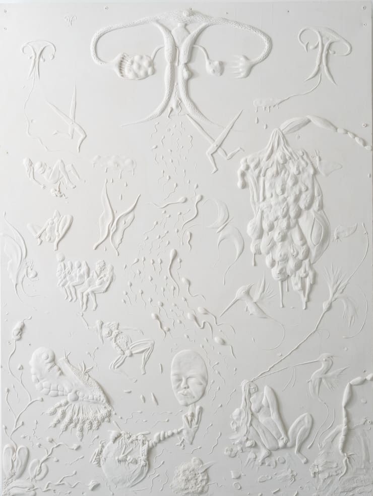 Tim Noble, Imaginary Beings, 2020, Cast in jesmonite, each panel: 94.44 x 121.92 x 7.62 cm, 37 1/8 x 48 x 3 in, Edition 1/2 plus 1 AP photography curtesy of the artist