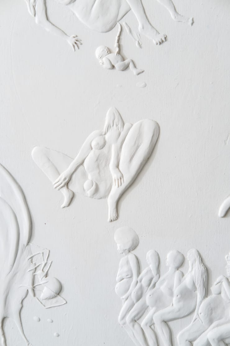 Detail: Tim Noble, Imaginary Beings, 2020, Cast in jesmonite, each panel: 94.44 x 121.92 x 7.62 cm, 37 1/8 x 48 x 3 in, Edition 1/2 plus 1 AP, Image Credits: Robert Fairer