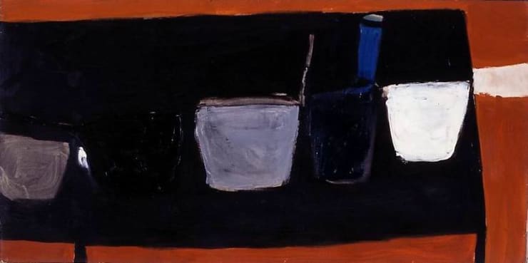 Still Life on Black Table, 1956, olio su tela, 52x102,5