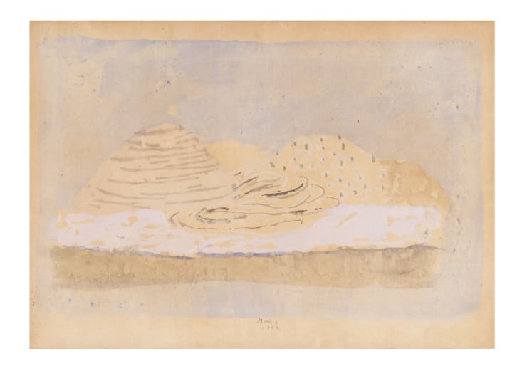 35. Colline senesi, 1952, tempera su carta intelata, cm 35,5x50
