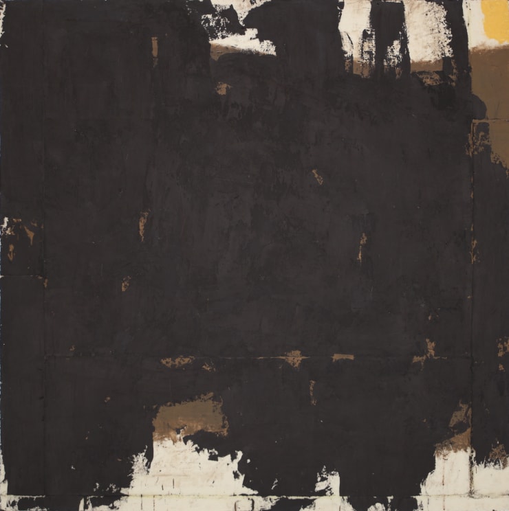 Luca Serra, Mientras nadie mira – Carbón, 2019, cm 120x120, calco in resina acrilica di cementi, polveri e pigmenti su tela