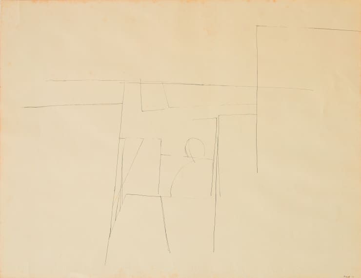 Senza Titolo, 1959, inchiostro su carta, 50x64.8 cm