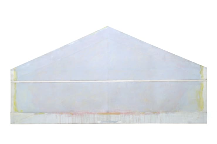 Timpano, 1978, acrilico su carta e tela, cm 127,5x250.