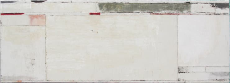 Luca Serra, Irreversibile - Estructura 2, 2010, calco in caucciu, acrilico di pigmenti e polveri su tela, cm 75x210