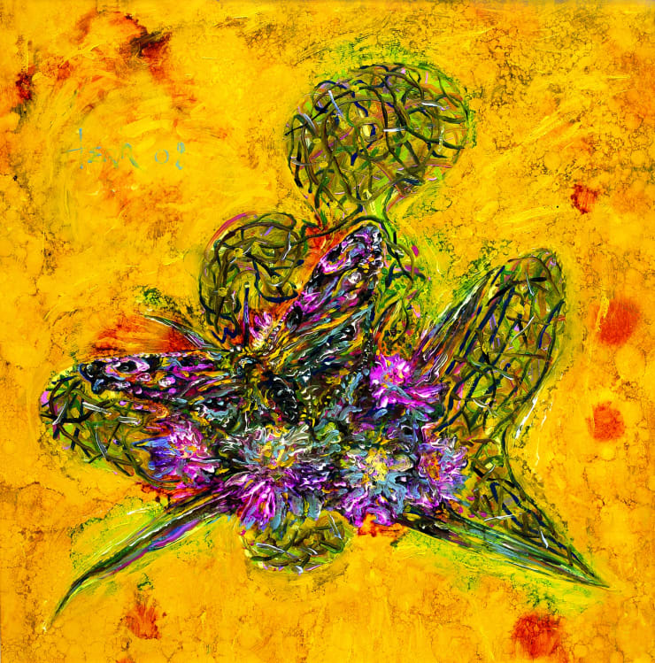 Il Sogno di Uwe, 2008, olio su alluminio, cm 80x80