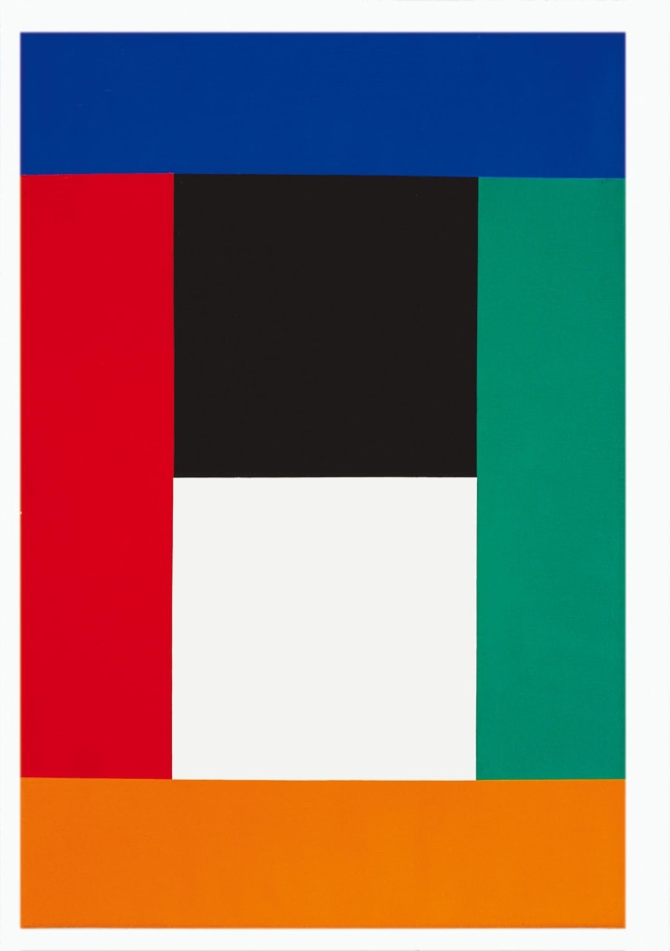 drei gleichegrosse komplementar farbpaare, 1970, olio su tela, cm 75x50